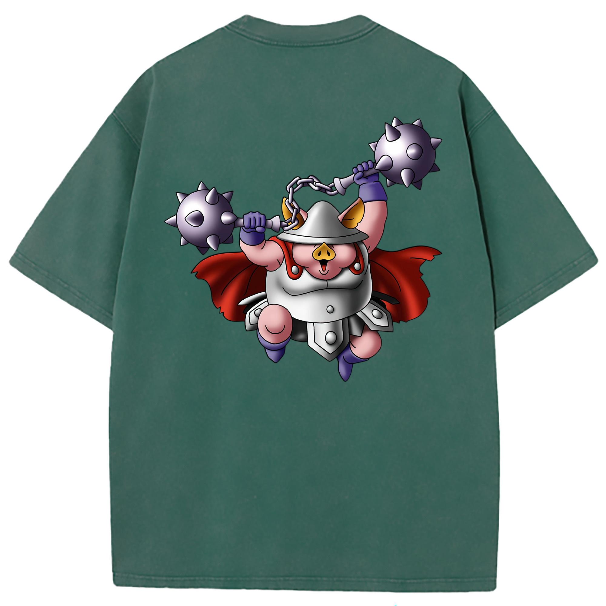 （画像用） ドラゴンクエスト Doragon Kuesuto Dragon Quest 綿100% ヴィンテージ風 半袖Tシャツ（背面プリント）